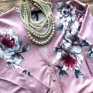 White House Black Market floral cardigan